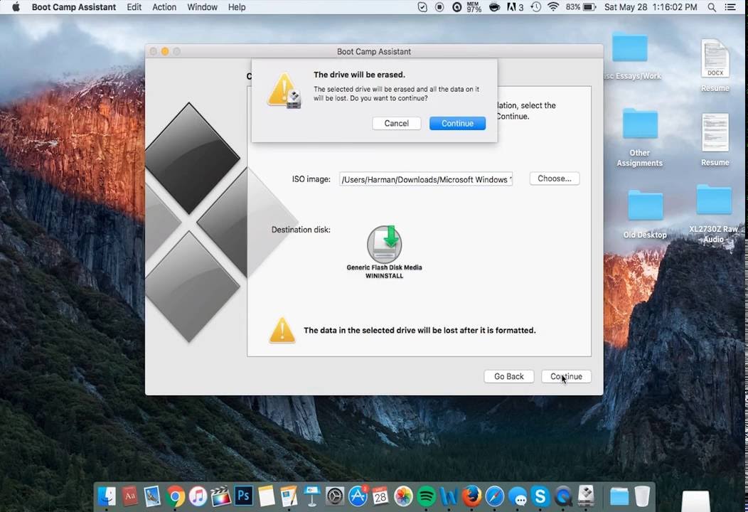 How to install windows 10 on a usb on a mac for a windows desktop windows 10